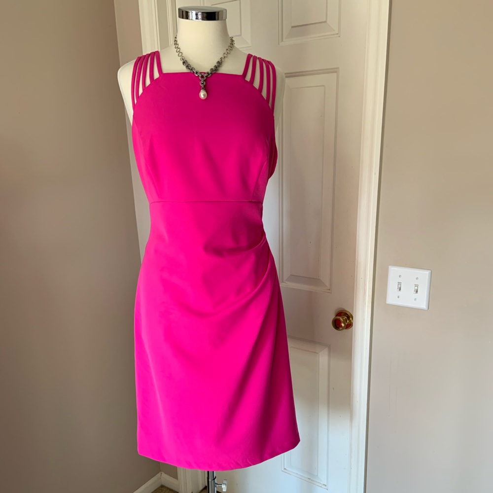 COPY - Vince Camuto pink strappy knee length dress